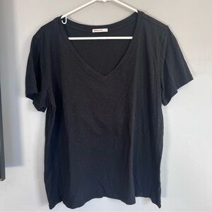Marine Layer Boyfriend V-neck Tshirt Black L Cotton Modal